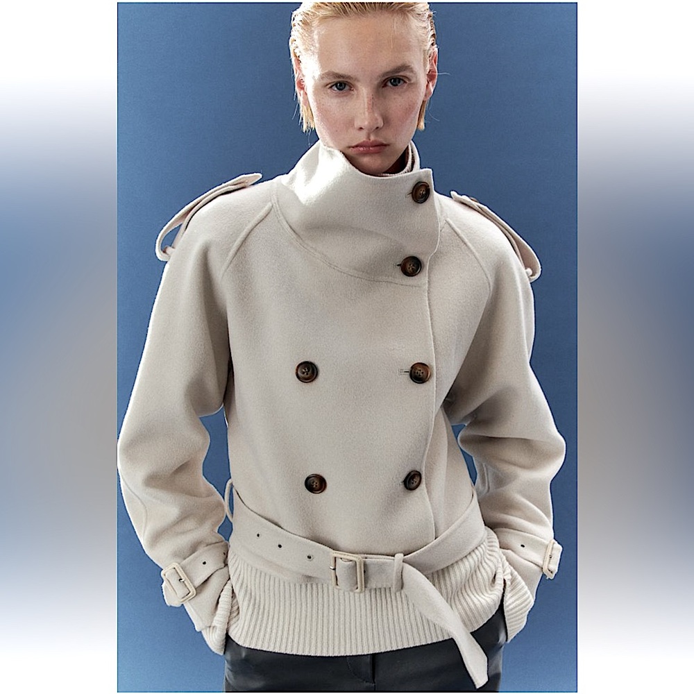 H&M PREMIUM Wool Cropped Trench